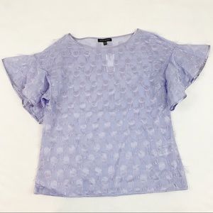 Banana Republic ruffle-sleeve Lilac top blouse